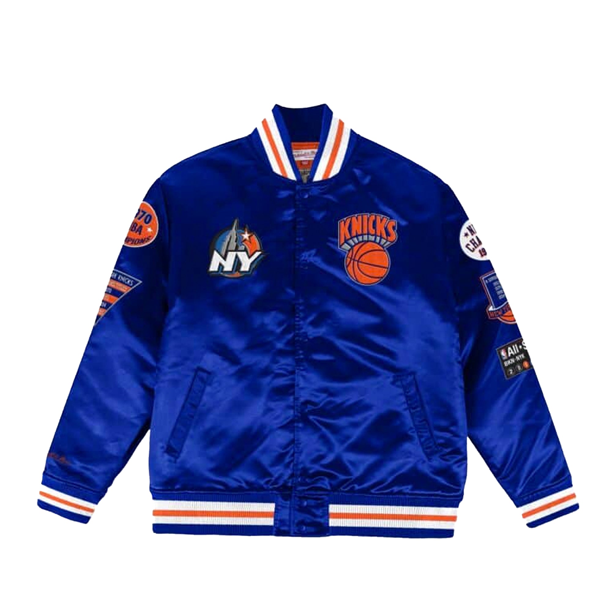 Mitchell & Ness Mens Champ City Satin New York Knicks Jacket 'Royal'
