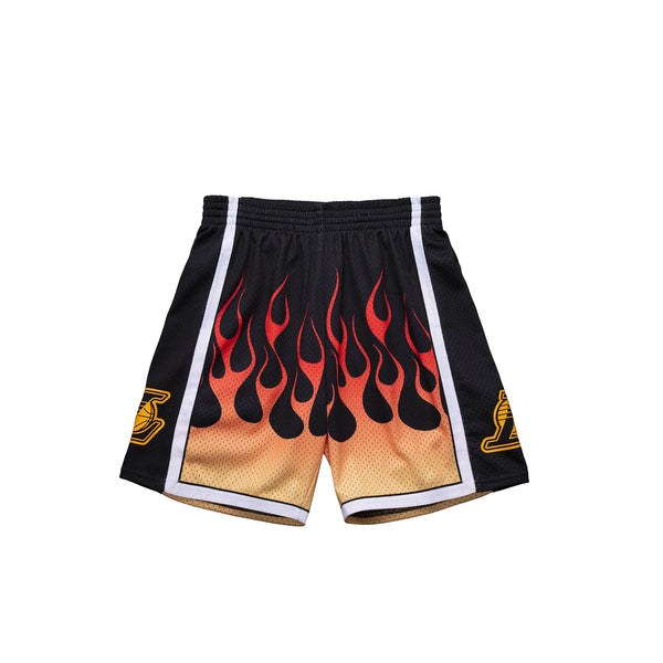 Mitchell & Ness NBA Flames Lakers 09 'Black' Swingman Shorts
