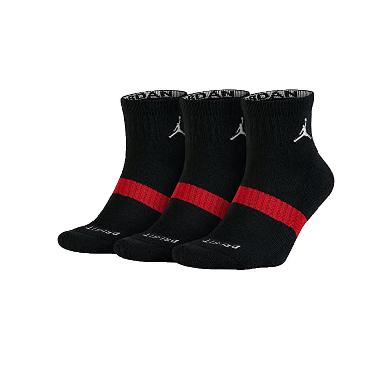 Air Jordan Mens Dri-fit Low Quarter Socks 3 Pack