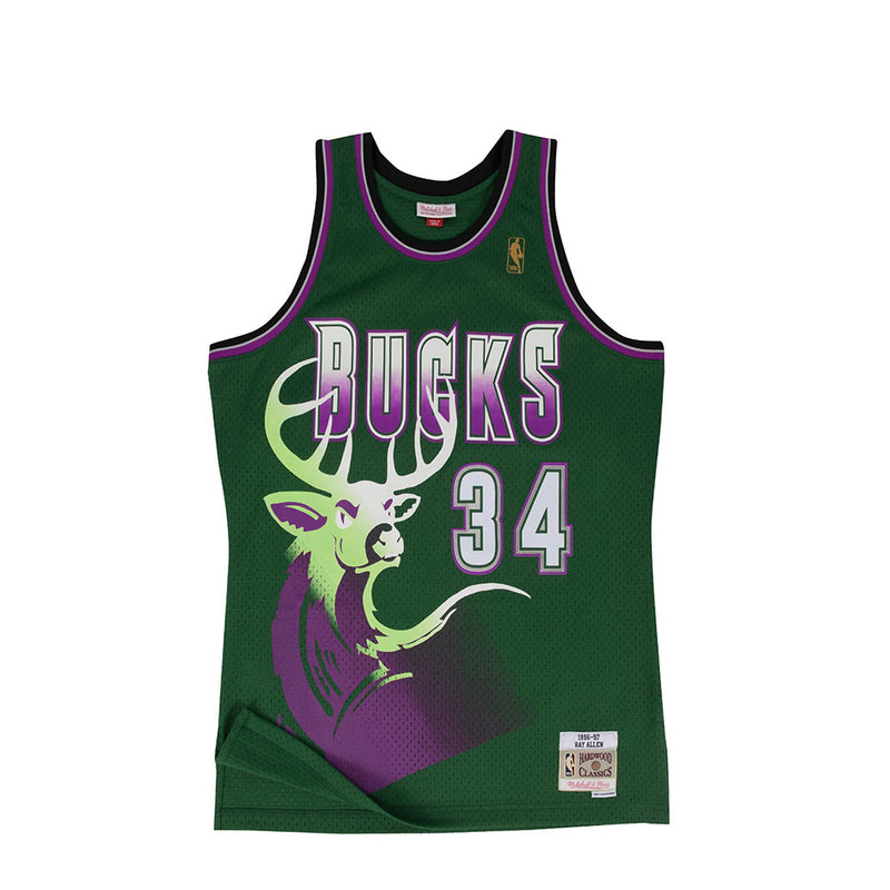 Mitchell & Ness Mens Milkwaukee Bucks Ray Allen Swingman Jersey